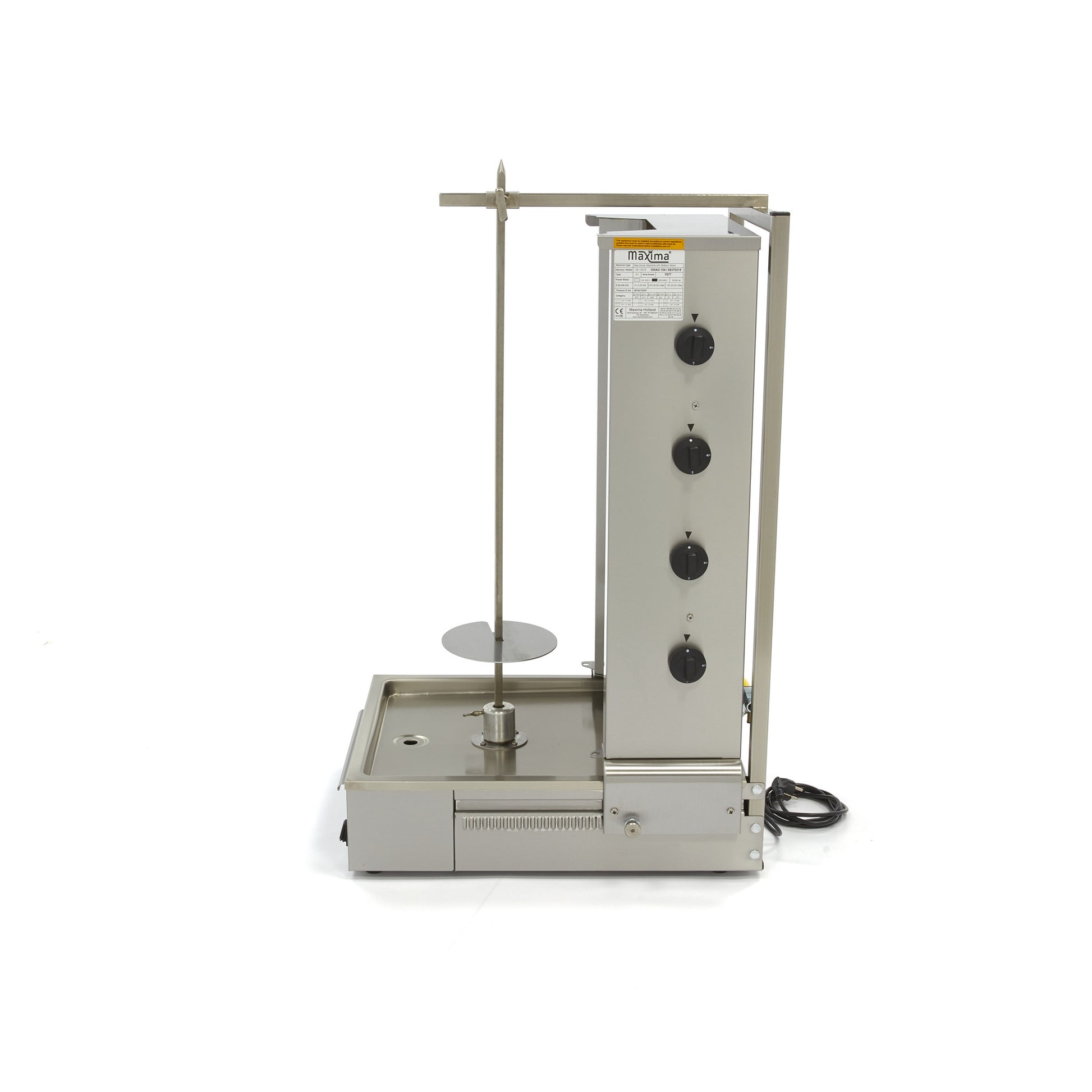Broche à kebab - 4 brûleurs - 70kg de viande - Gaz L. 730 mm 70 L 13.28 kW Maxima - vue 4 - Doner kebab pro CHR - Cuistéo