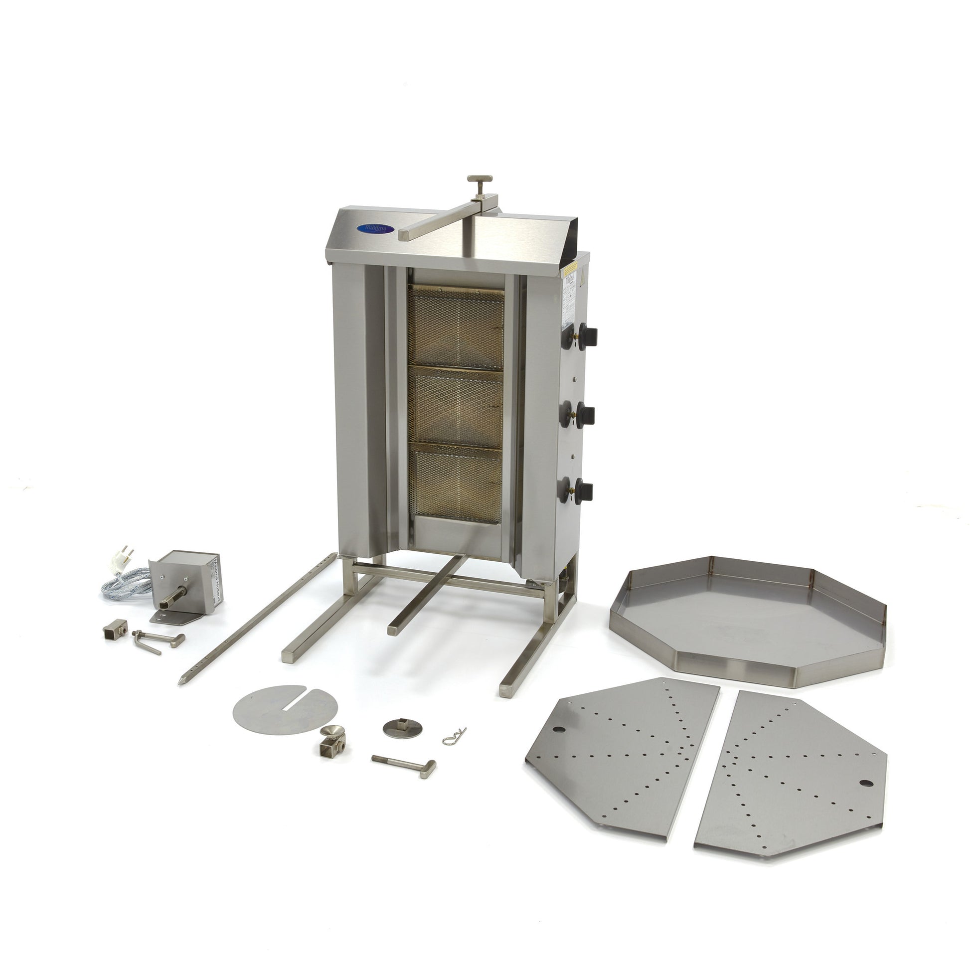 Machine à kebab - 3 brûleurs - 30kg de viande - Gaz L. 608 mm 30 L 9.96 kW Maxima - vue 2 - Doner kebab pro CHR - Cuistéo