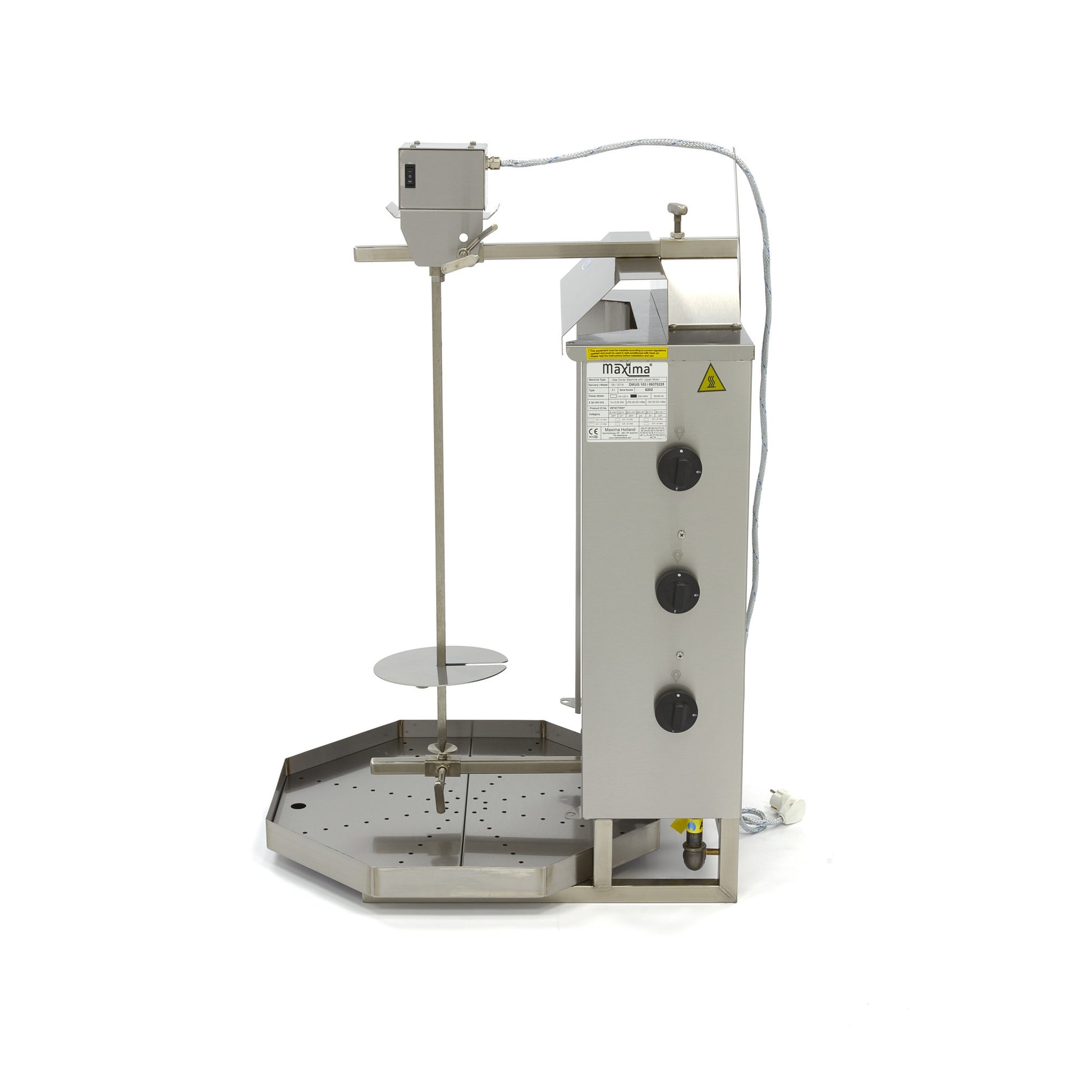 Machine à kebab - 3 brûleurs - 30kg de viande - Gaz L. 608 mm 30 L 9.96 kW Maxima - vue 4 - Doner kebab pro CHR - Cuistéo