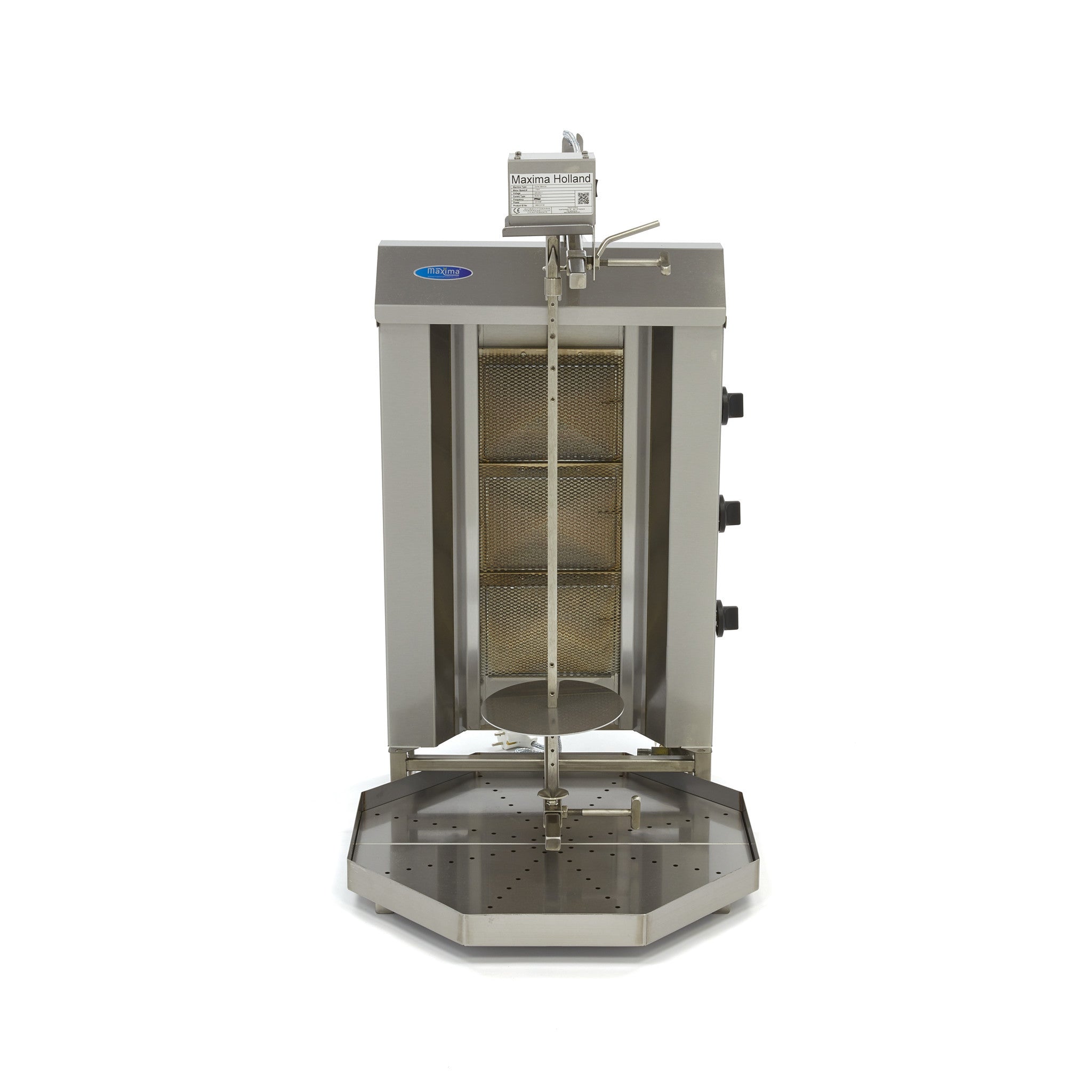 Machine à kebab - 3 brûleurs - 30kg de viande - Gaz L. 608 mm 30 L 9.96 kW Maxima - vue 5 - Doner kebab pro CHR - Cuistéo