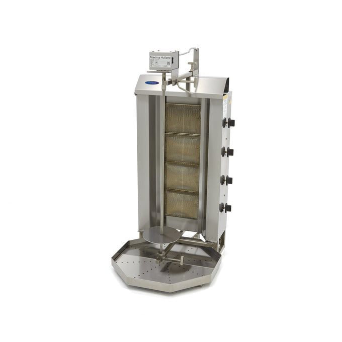 Broche à kebab - 4 brûleurs - 50 kg de viande - Gaz L. 770 mm 50 L 13.28 kW Maxima - Doner kebab professionnel CHR - matériel cuisine pro - Cuistéo