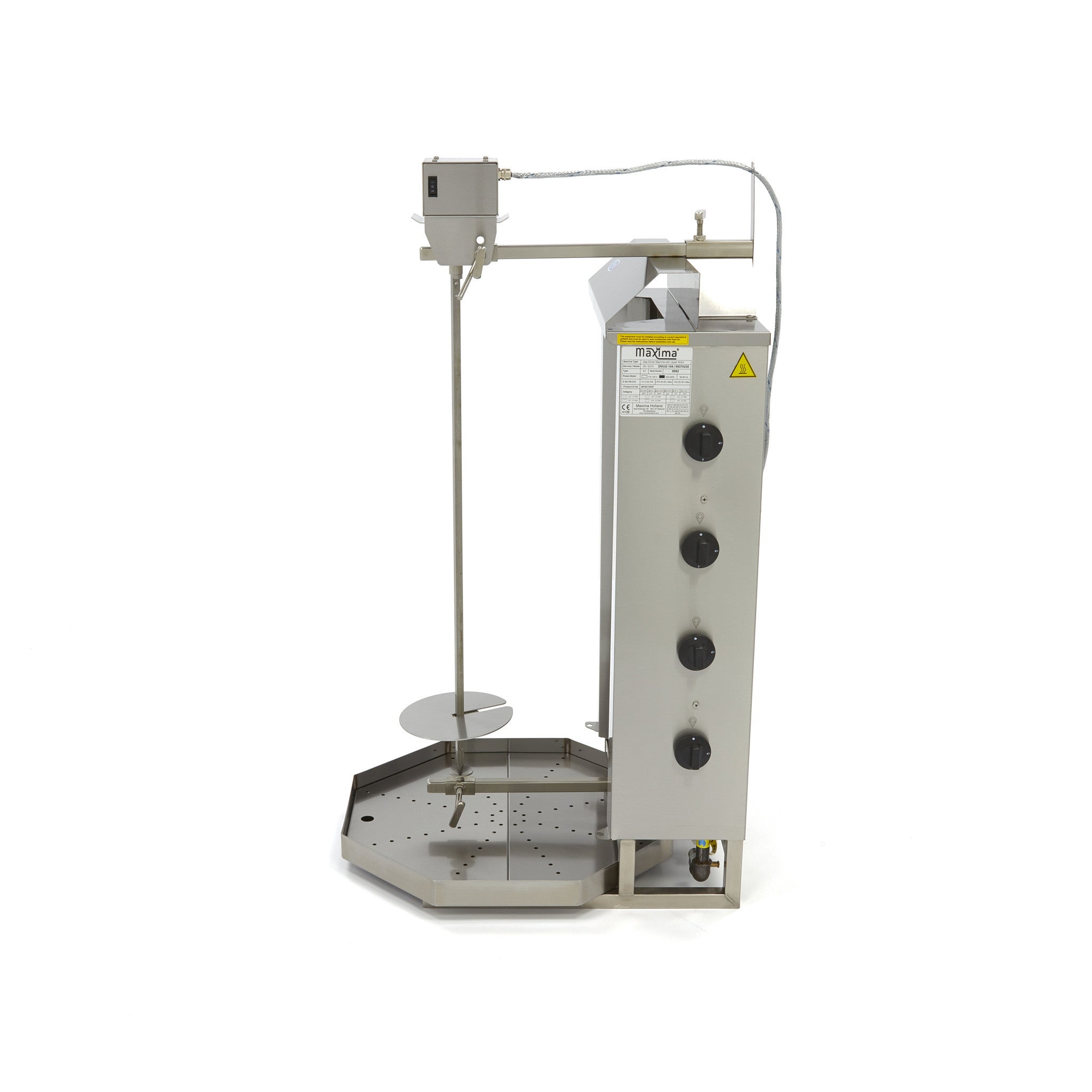 Broche à kebab - 4 brûleurs - 50 kg de viande - Gaz L. 770 mm 50 L 13.28 kW Maxima - vue 4 - Doner kebab pro CHR - Cuistéo