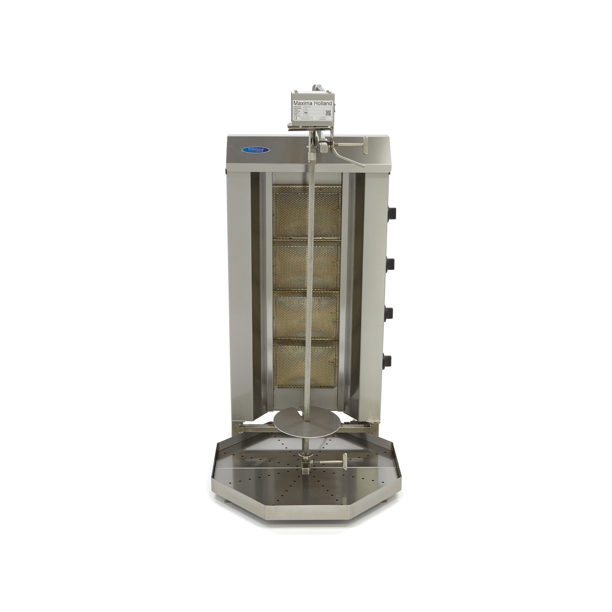 Broche à kebab - 4 brûleurs - 50 kg de viande - Gaz L. 770 mm 50 L 13.28 kW Maxima - vue 5 - Doner kebab pro CHR - Cuistéo
