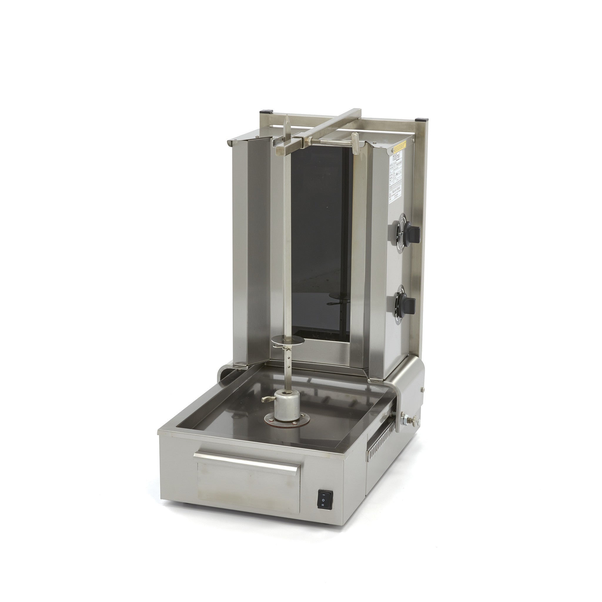 Broche à kebab - 2 brûleurs - 20 kg de viande - Électrique L. 45 mm 20 L 3000 W Maxima - Doner kebab professionnel CHR - matériel cuisine pro - Cuistéo