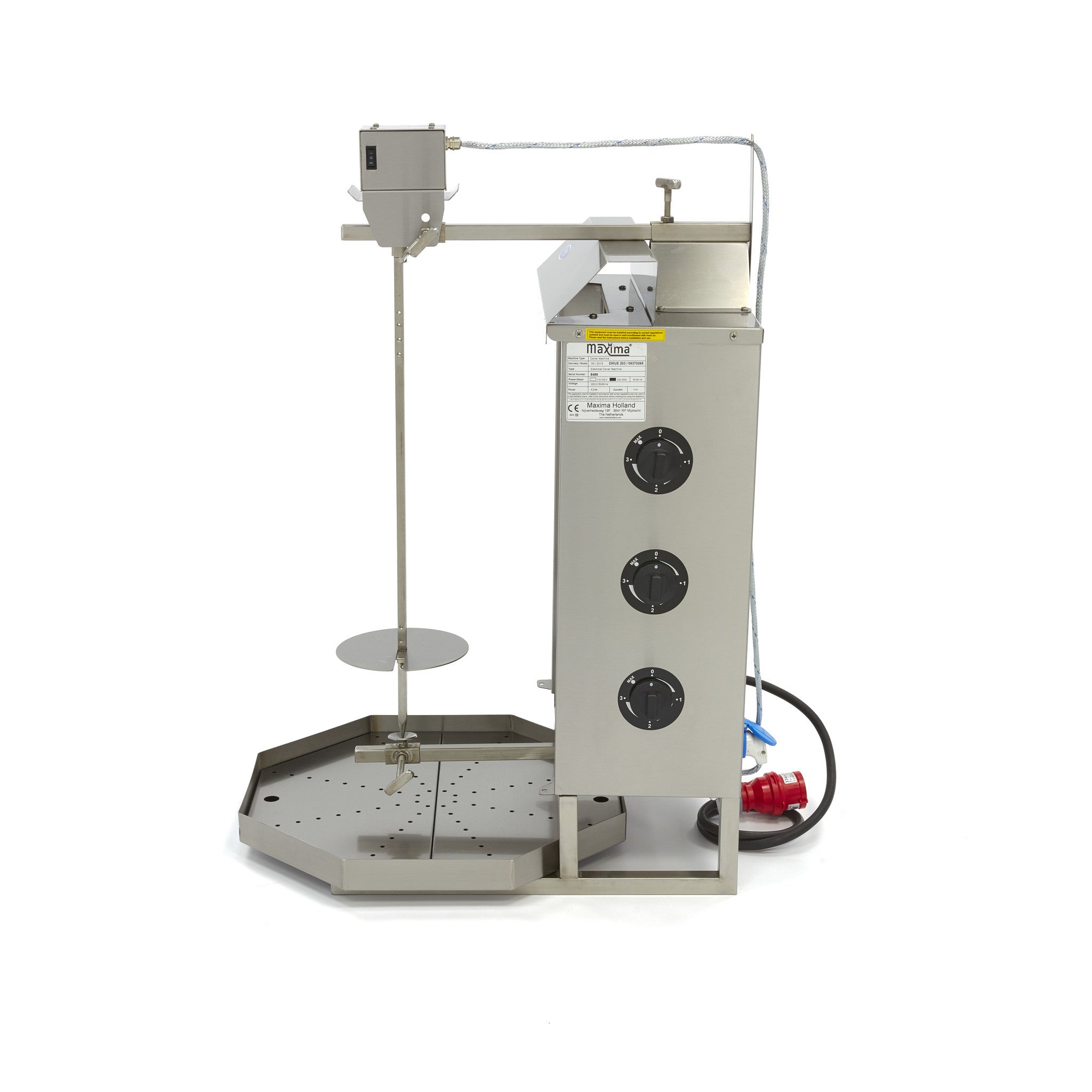 Machine à kebab - 3 brûleurs - 30kg de viande - Électrique L. 60.8 mm 30 L 4500 W Maxima - vue 4 - Doner kebab pro CHR - Cuistéo