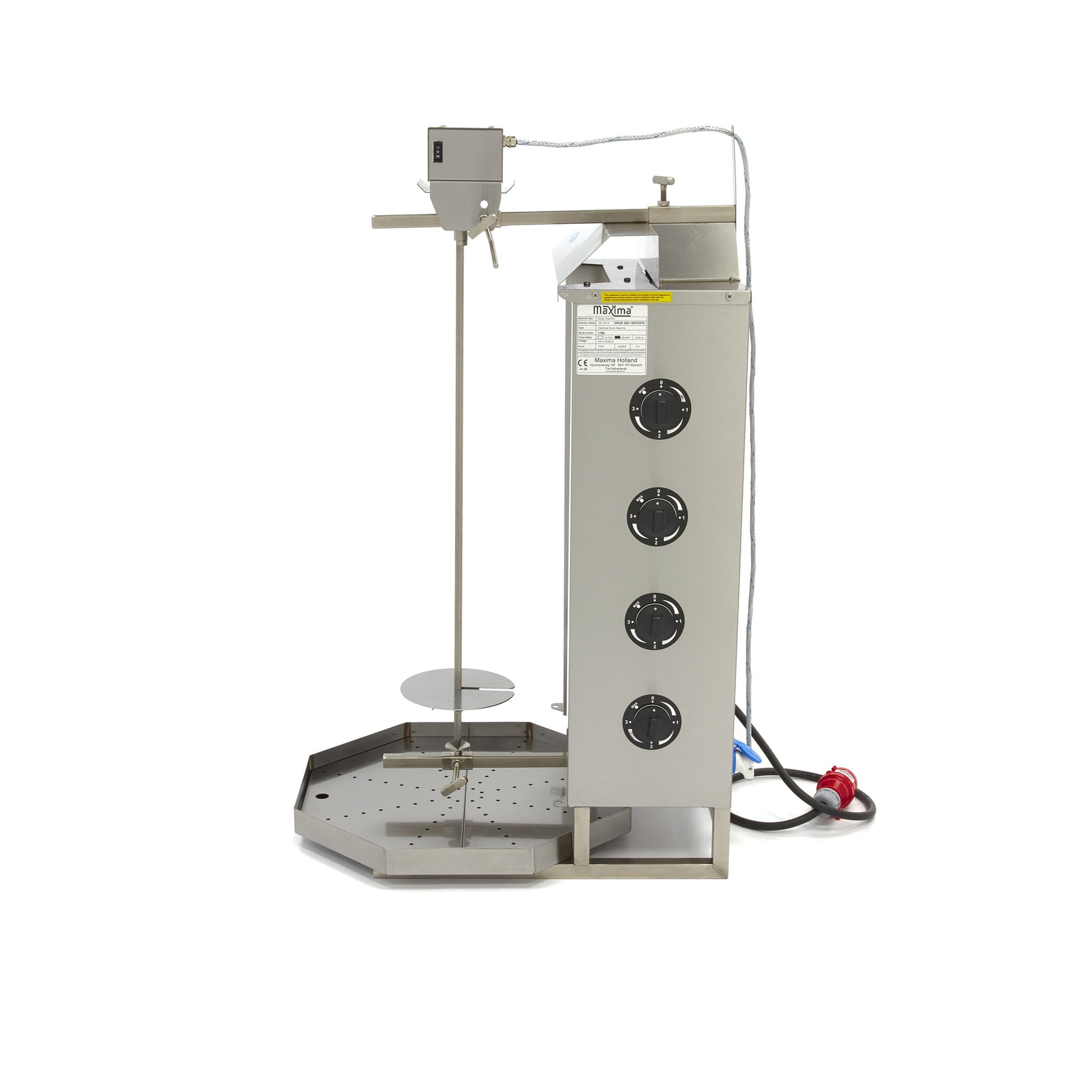 Machine à kebab - 4 brûleurs - 50 kg de viande - Électrique L. 77 mm 50 L 6000 W Maxima - vue 4 - Doner kebab pro CHR - Cuistéo