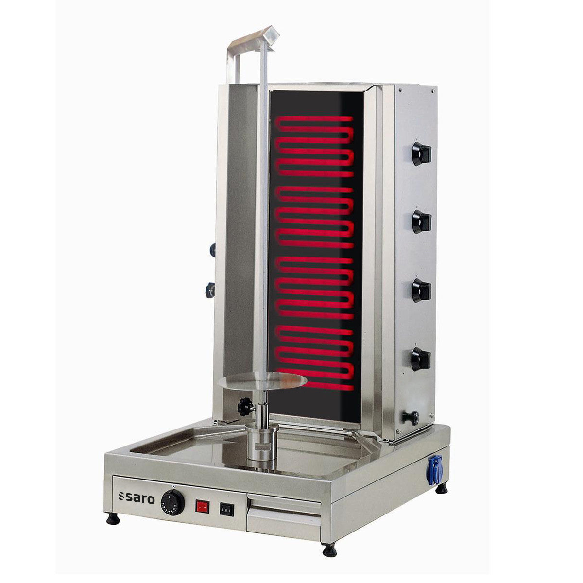 Grill Kebab Électrique - Inox - 80kg - 4 Éléments - 530x650x780mm 80 L Saro - Doner kebab professionnel CHR - matériel cuisine pro - Cuistéo