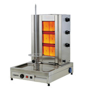 Grill Kebab Gaz - Inox - 40kg - 3 Brûleurs - 9,75kW - 530x650x780mm 40 L Saro - Doner kebab professionnel CHR - matériel cuisine pro - Cuistéo