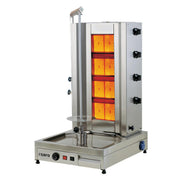 Grill Kebab Gaz - Inox - 80kg - 4 Brûleurs - 13kW - 560x650x1070mm 80 L Saro - Doner kebab professionnel CHR - matériel cuisine pro - Cuistéo