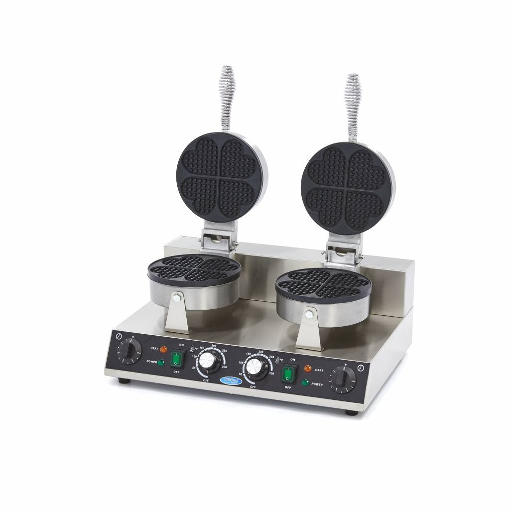 Machine à Gaufres - 8 Gaufres - Coeurs - Double 2000 W Maxima - vue 5 - Gaufrier pro CHR - Cuistéo