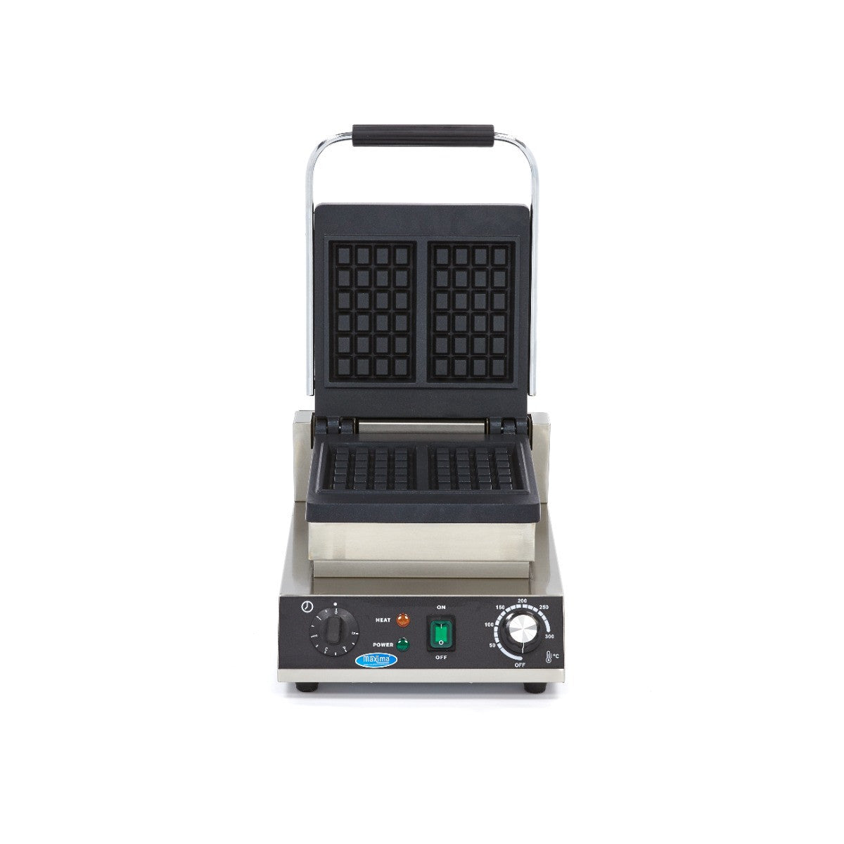 Gaufrier professionnel - 2 gaufres - Belge - Thermostat réglable 1500 W Maxima - vue 2 - Gaufrier pro CHR - Cuistéo