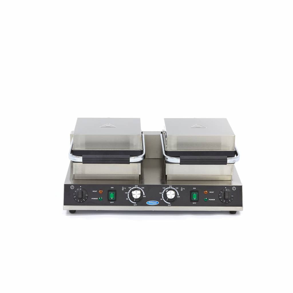 Gaufrier - 4 pièces - Carrée - Double 1500 W Maxima - vue 2 - Gaufrier pro CHR - Cuistéo