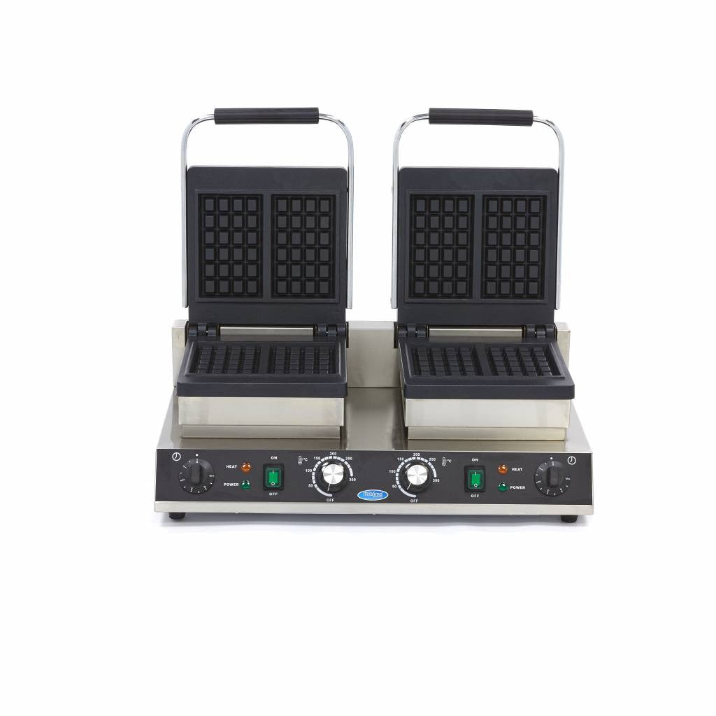 Gaufrier - 4 pièces - Carrée - Double 1500 W Maxima - vue 3 - Gaufrier pro CHR - Cuistéo