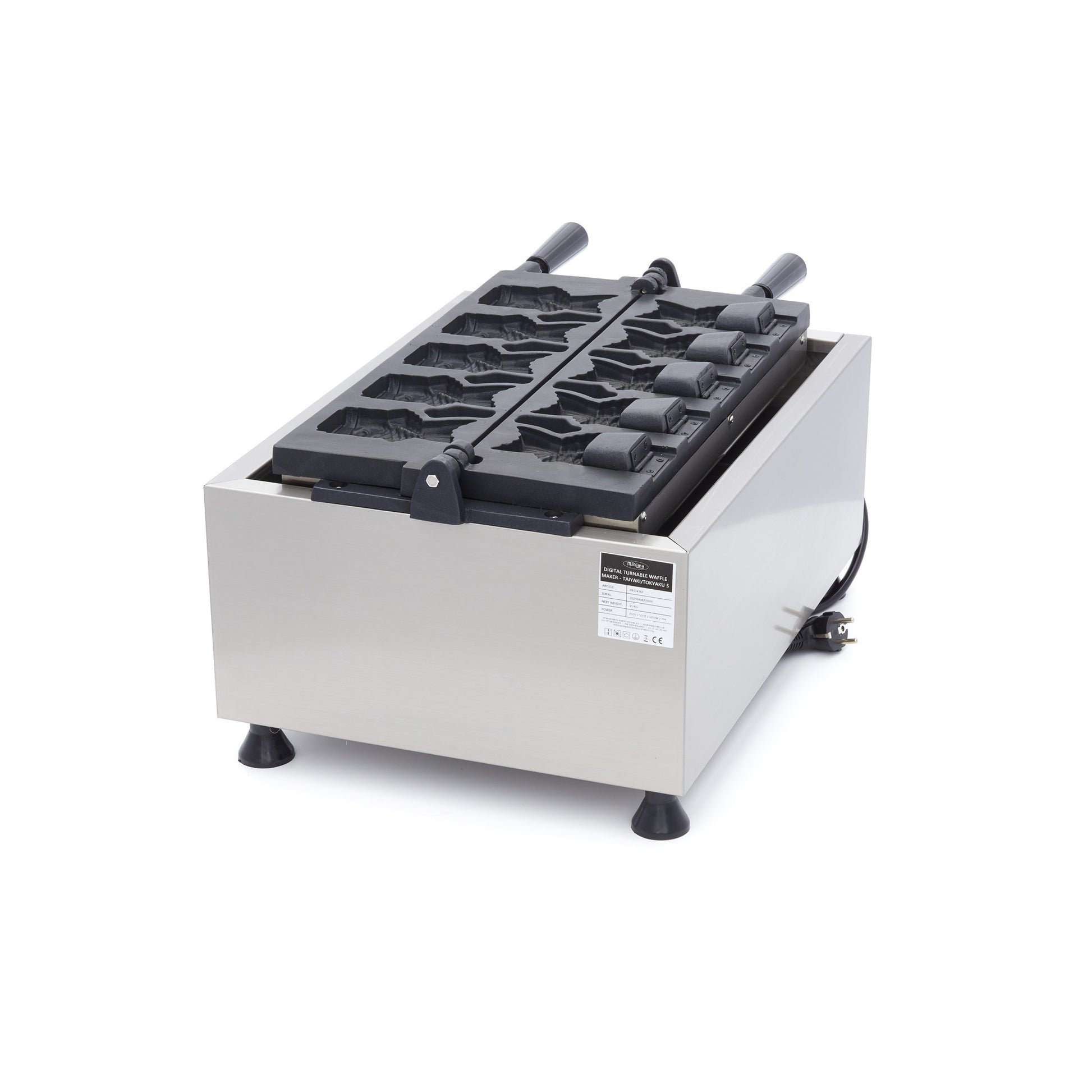 Gaufrier - 5 formes de Taiyaki / poisson - Rotative - Numérique 3200 W Maxima - vue 6 - Gaufrier pro CHR - Cuistéo