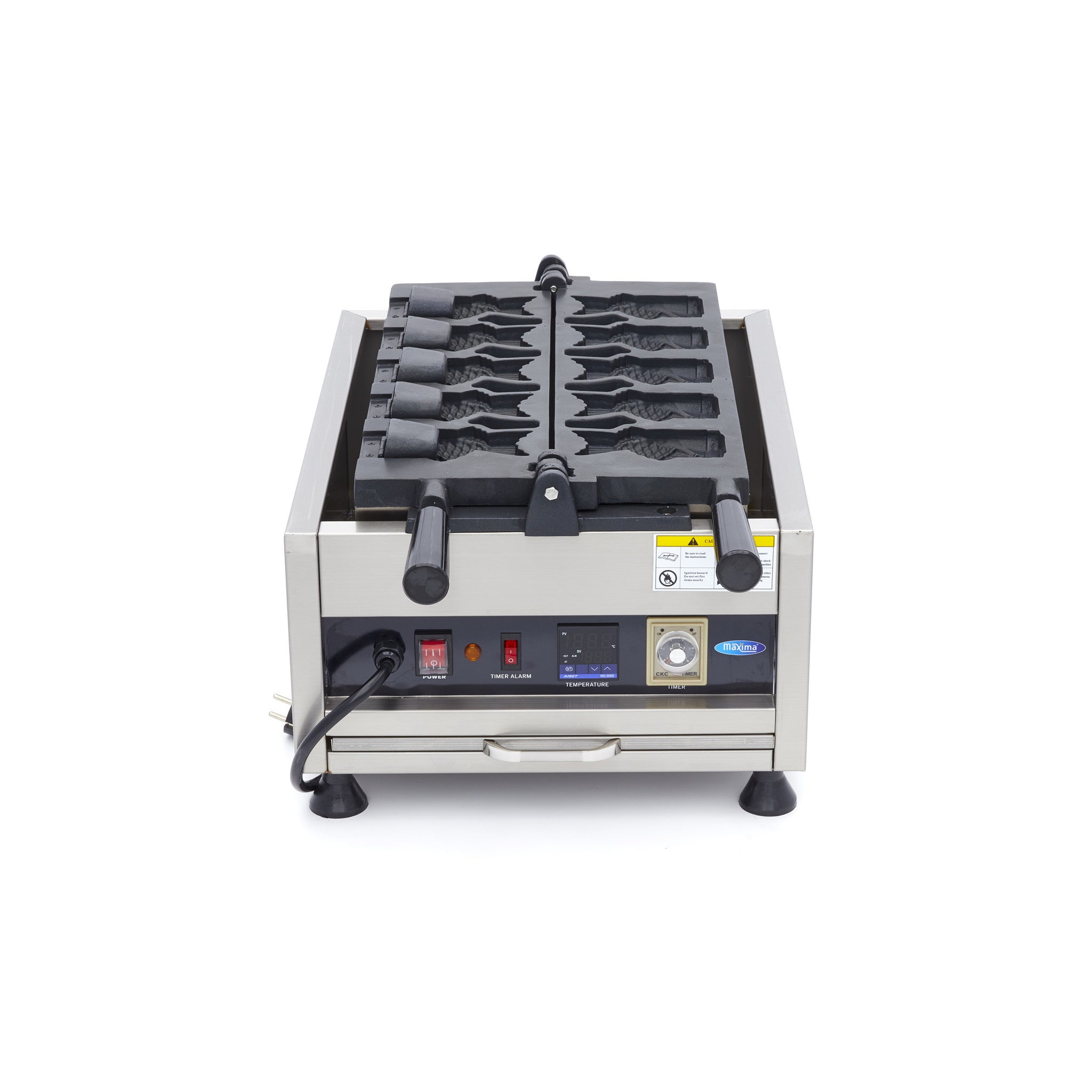 Gaufrier - 5 formes de Taiyaki / poisson - Rotative - Numérique 3200 W Maxima - vue 8 - Gaufrier pro CHR - Cuistéo