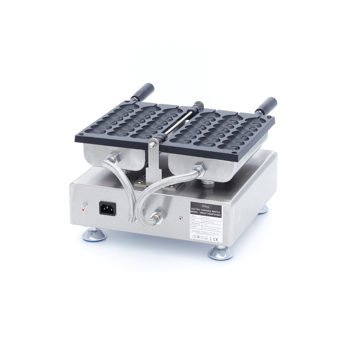 Gaufrier - 3 sucettes - Coeurs avec émoticônes sur des bâtonnets 1560 W Maxima - vue 5 - Gaufrier pro CHR - Cuistéo