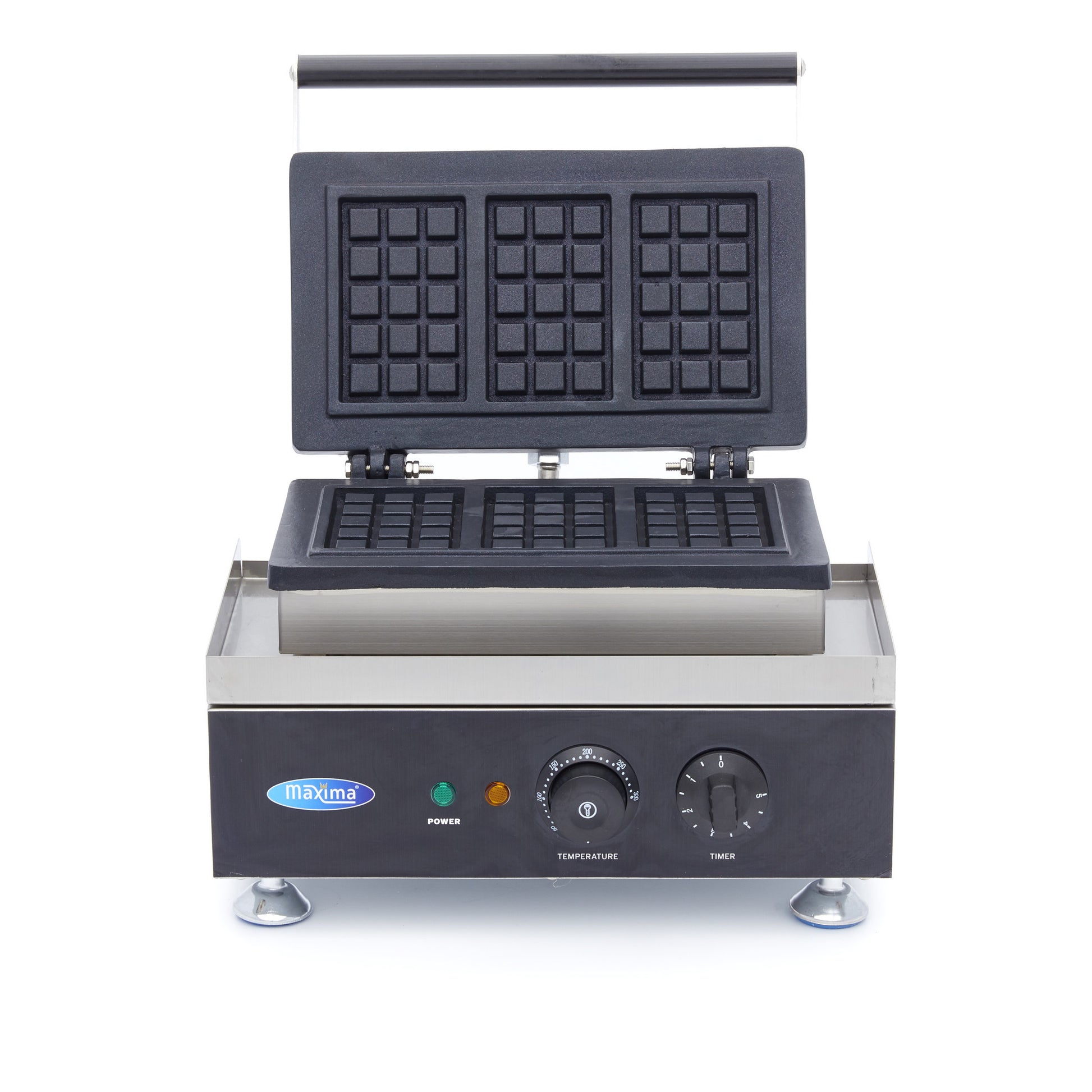 Gaufrier professionnel - 3 gaufres - Belge - Thermostat réglable 1750 W Maxima - vue 7 - Gaufrier pro CHR - Cuistéo