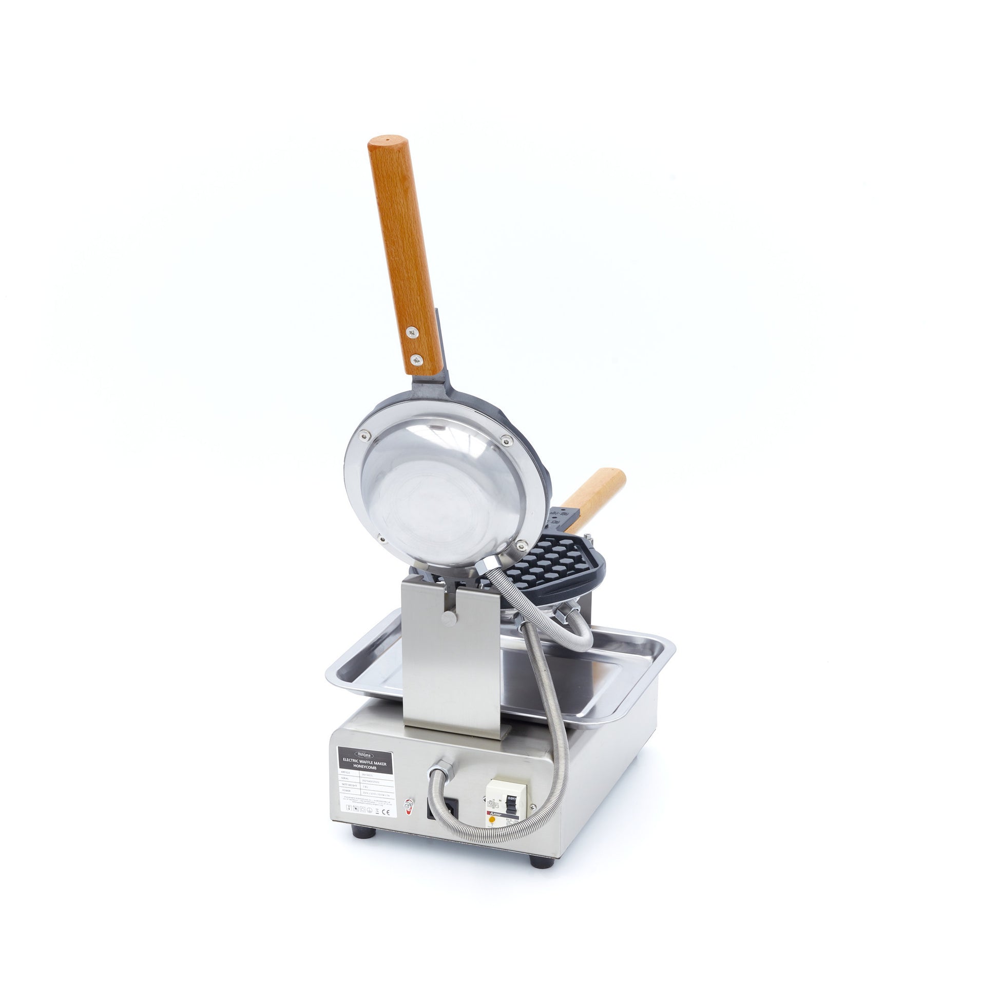 Gaufrier - 1 gaufre - Motif nid d'abeille rond 1500 W Maxima - vue 6 - Gaufrier pro CHR - Cuistéo