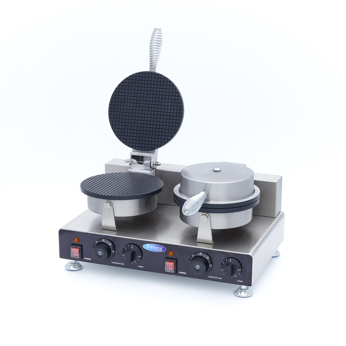 Gaufrier - 2 pièces - Cornet de crème glacée 2000 W Maxima - Gaufrier professionnel CHR - matériel cuisine pro - Cuistéo