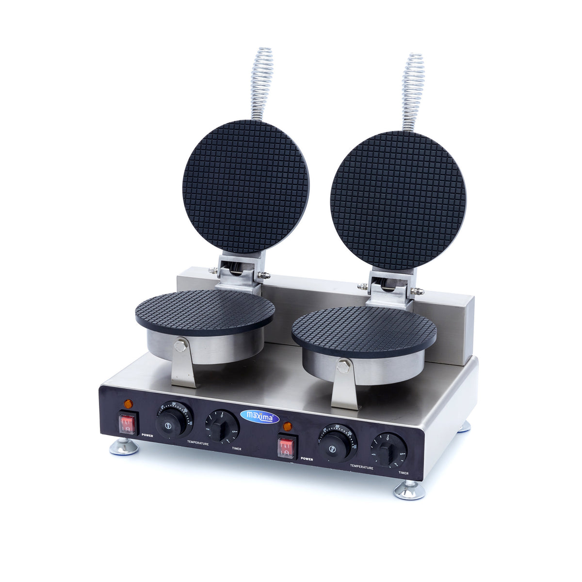Gaufrier - 2 pièces - Cornet de crème glacée 2000 W Maxima - vue 2 - Gaufrier pro CHR - Cuistéo
