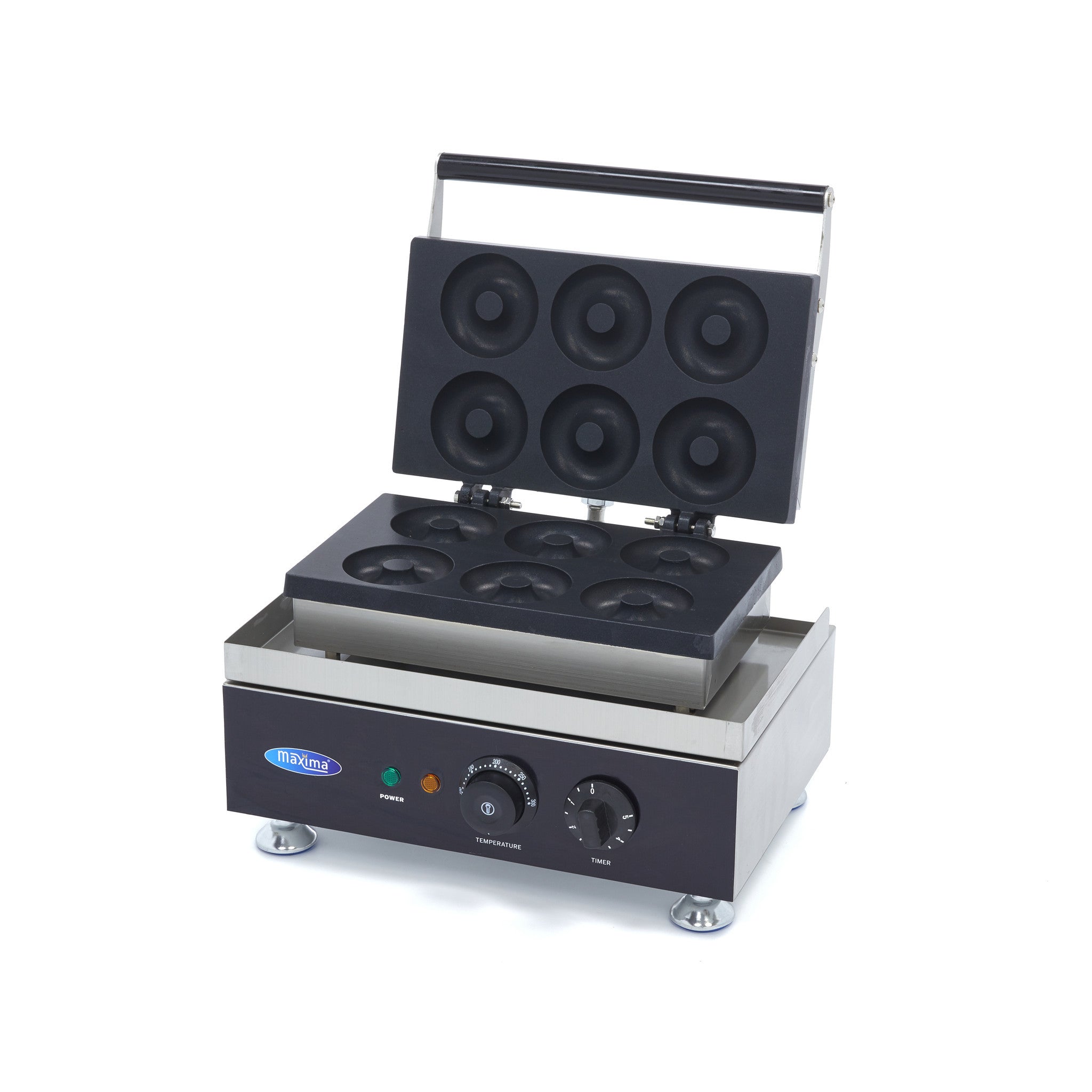 Machine à Donuts - 6 Donuts - Ø8cm - avec Minuteur Intégré 1750 W Maxima - Gaufrier professionnel CHR - matériel cuisine pro - Cuistéo