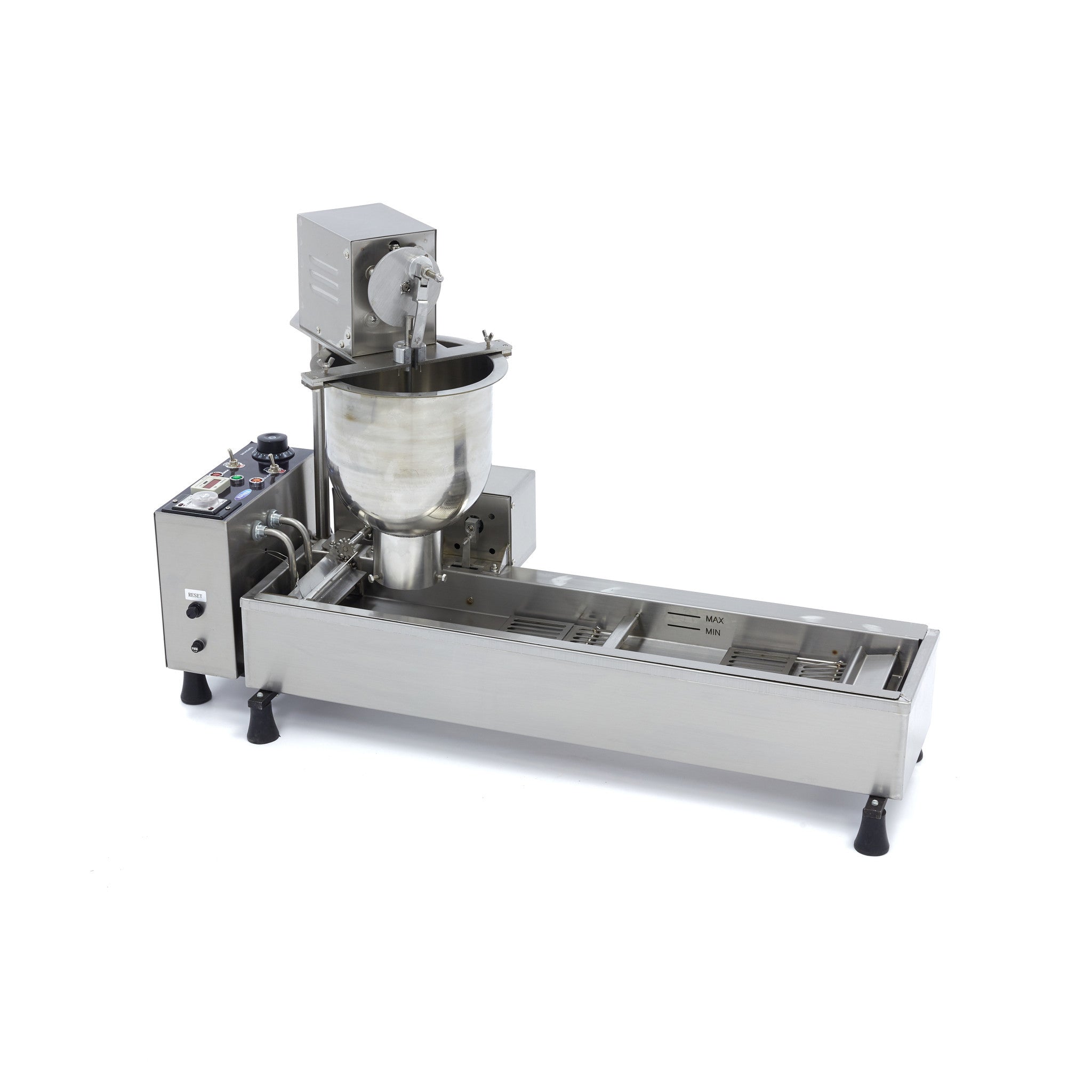 Machine à Donuts - 500 donuts/heure - Automatique - Friteuse avec système de retournement 7 L 3000 W Maxima - Gaufrier professionnel CHR - matériel cuisine pro - Cuistéo