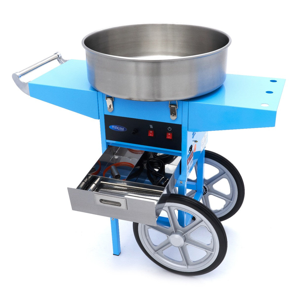 Machine à barbe à papa - diamètre 52 cm - Bleu - avec chariot inox 1080 W Maxima - vue 9 - Machine popcorn / barbe à papa pro CHR - Cuistéo