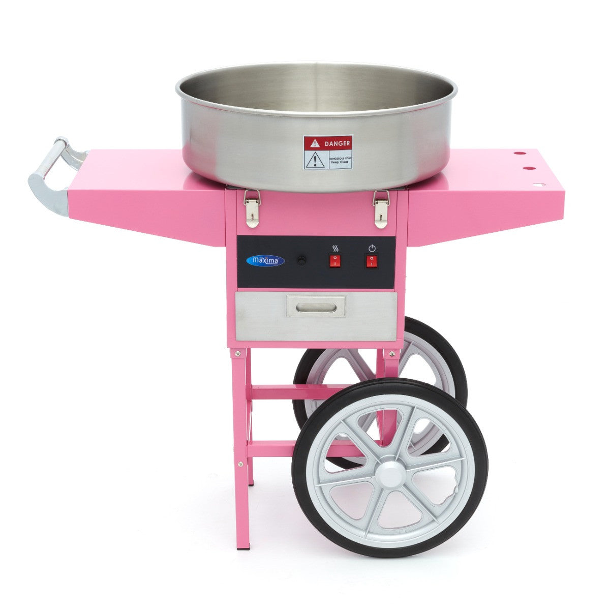Machine à barbe à papa - diamètre 52cm - Rose - avec chariot inox 1080 W Maxima - vue 3 - Machine popcorn / barbe à papa pro CHR - Cuistéo