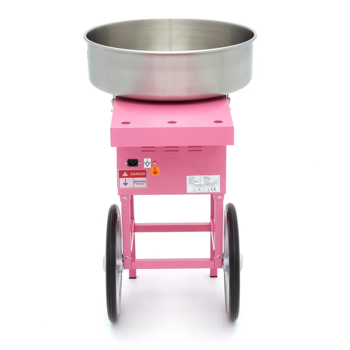 Machine à barbe à papa - diamètre 52cm - Rose - avec chariot inox 1080 W Maxima - vue 4 - Machine popcorn / barbe à papa pro CHR - Cuistéo