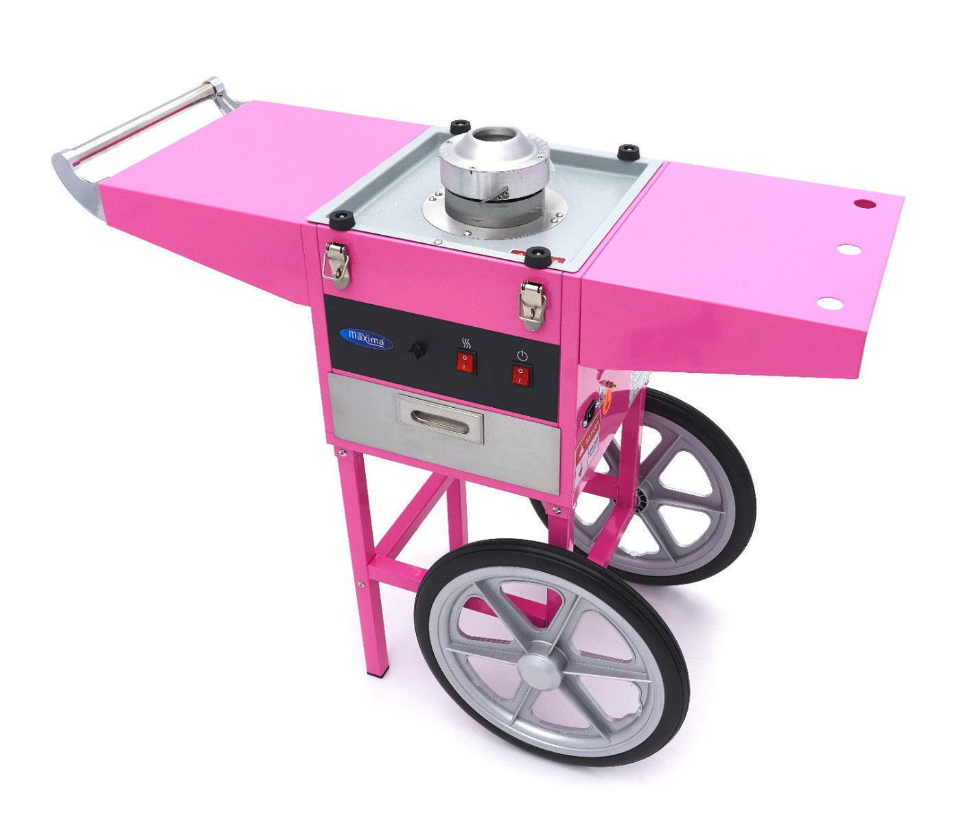 Machine à barbe à papa - diamètre 52cm - Rose - avec chariot inox 1080 W Maxima - vue 11 - Machine popcorn / barbe à papa pro CHR - Cuistéo