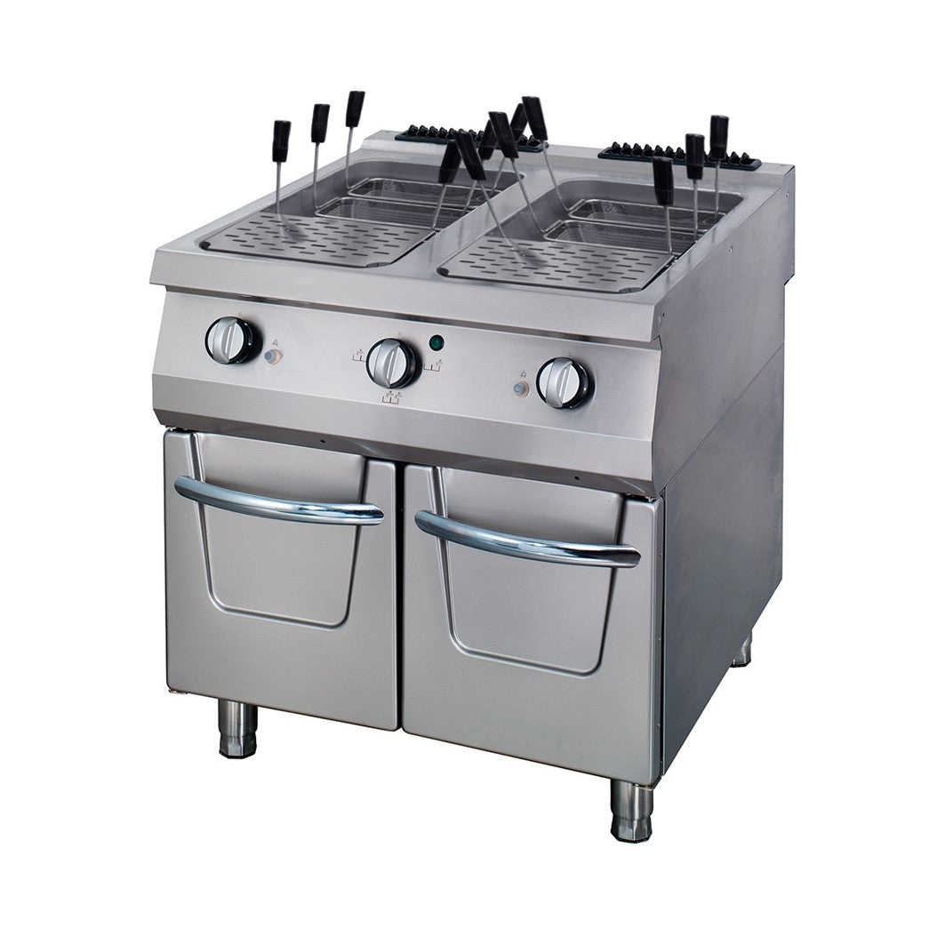 Cuisinière à pâtes - Double unité - Profondeur de 90 cm - Gaz 40 L 36.0 W Maxima - Cuiseur à pâtes professionnel CHR - matériel cuisine pro - Cuistéo