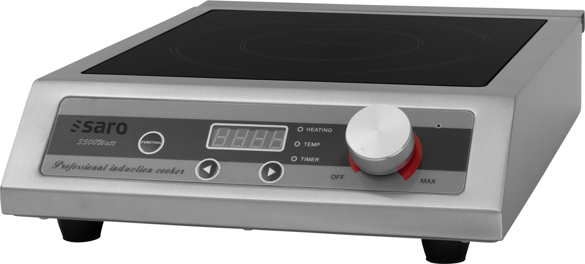 Plaque induction FINJA - 1 zone - 3,5 kW - 15 niveaux - Température +60/+240°C - Minuterie 340x600x700 mm Saro - Réchaud induction professionnel CHR - matériel cuisine pro - Cuistéo