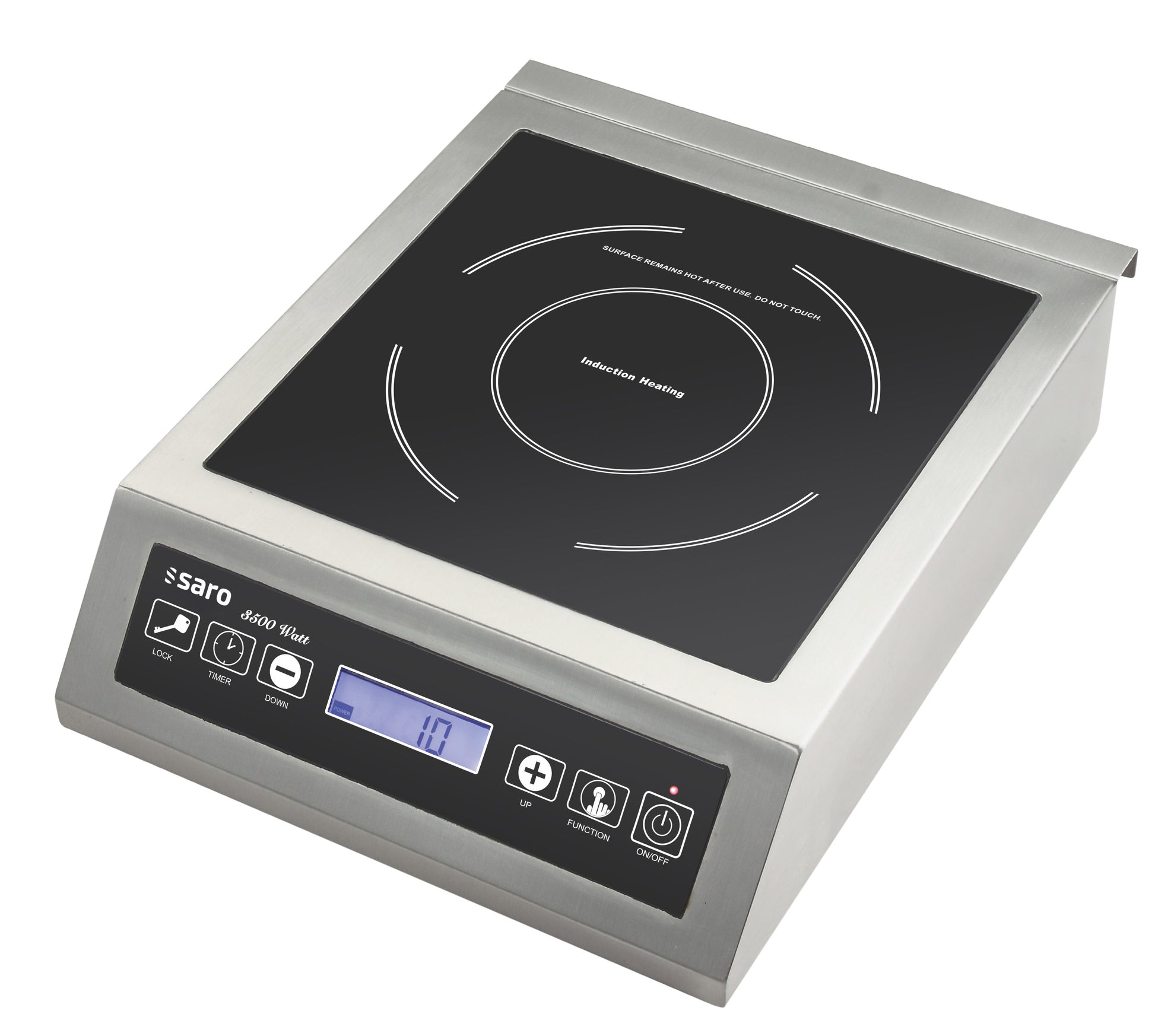 Plaque induction NATASCHA - 1 zone - 3,5 kW - 10 niveaux - Température +60/+240°C - Minuterie 608x370x560 mm 30 L Saro - Réchaud induction professionnel CHR - matériel cuisine pro - Cuistéo
