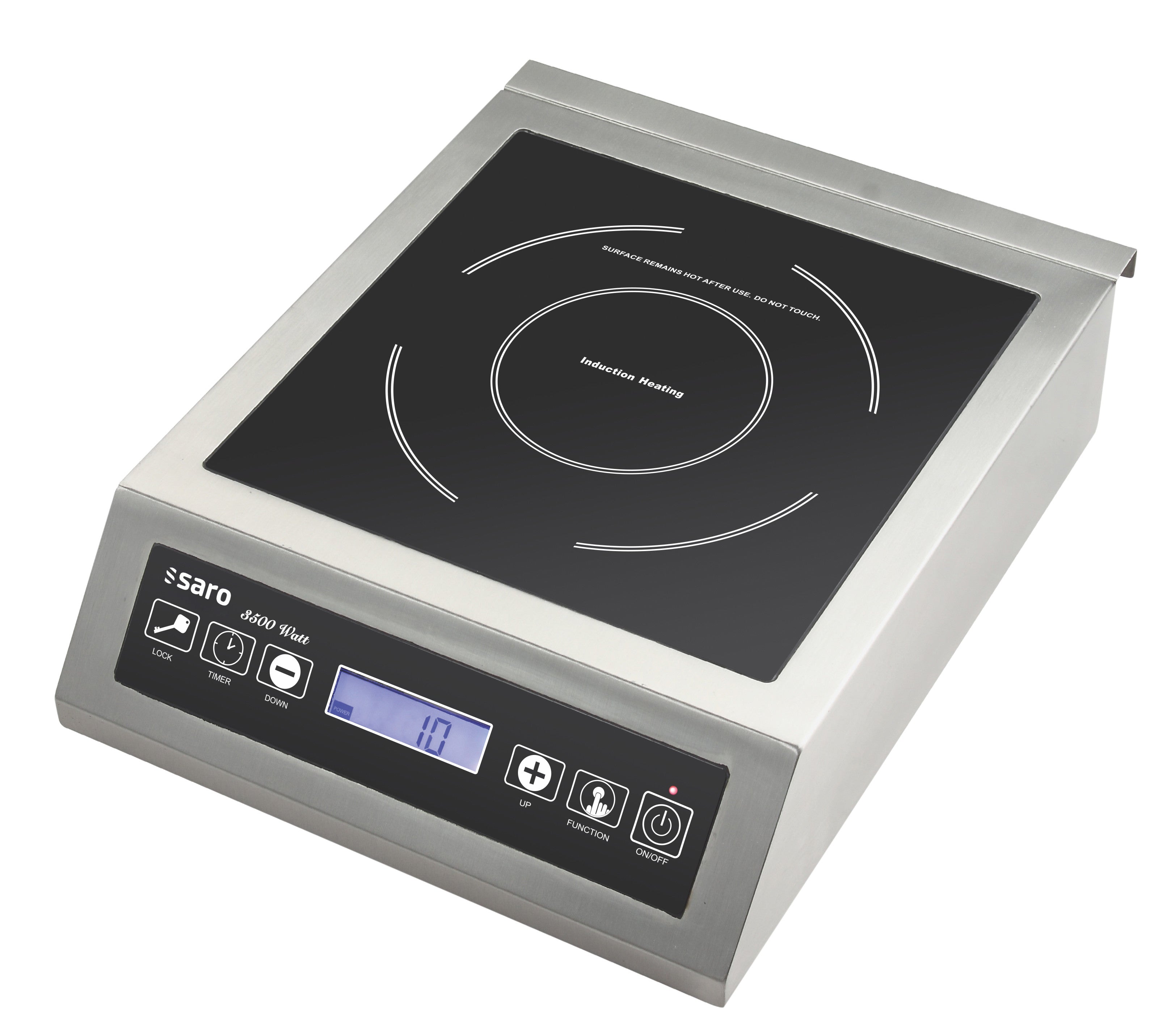 Plaque induction NATASCHA - 1 zone - 3,5 kW - 10 niveaux - Température +60/+240°C - Minuterie 608x370x560 mm 30 L Saro - Réchaud induction professionnel CHR - matériel cuisine pro - Cuistéo