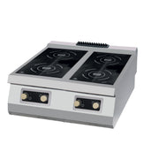 Cuisinière à induction - 4 brûleurs - Double unité - Profondeur de 90 cm - Électrique 000 kW Maxima - Réchaud induction professionnel CHR - matériel cuisine pro - Cuistéo