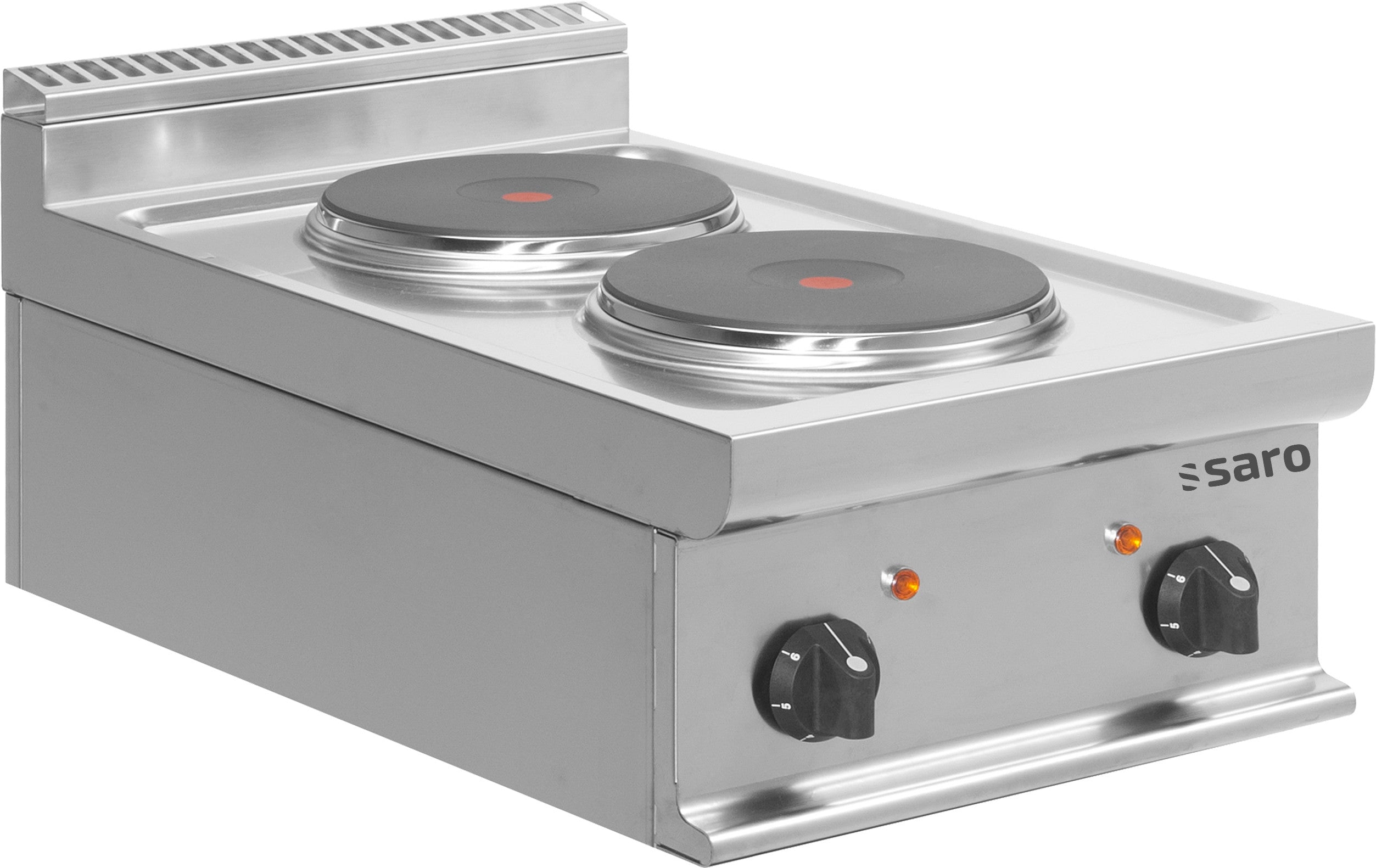 Cuisinière électrique E7/CUET2BB - 2 plaques - 5,2 kW - Température +100/+300°C 565x400x120 mm Saro - Réchaud électrique professionnel CHR - matériel cuisine pro - Cuistéo