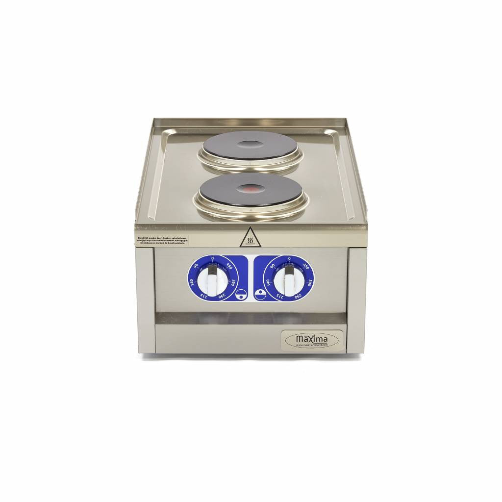 Cuisinière professionnelle - 2 brûleurs - Unité individuelle - 60cm de profondeur - Électrique 3500 W Maxima - vue 3 - Réchaud électrique pro CHR - Cuistéo