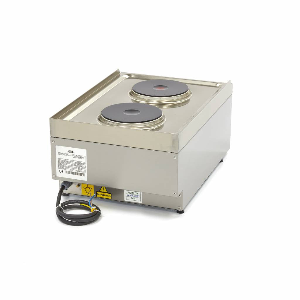 Cuisinière professionnelle - 2 brûleurs - Unité individuelle - 60cm de profondeur - Électrique 3500 W Maxima - vue 4 - Réchaud électrique pro CHR - Cuistéo