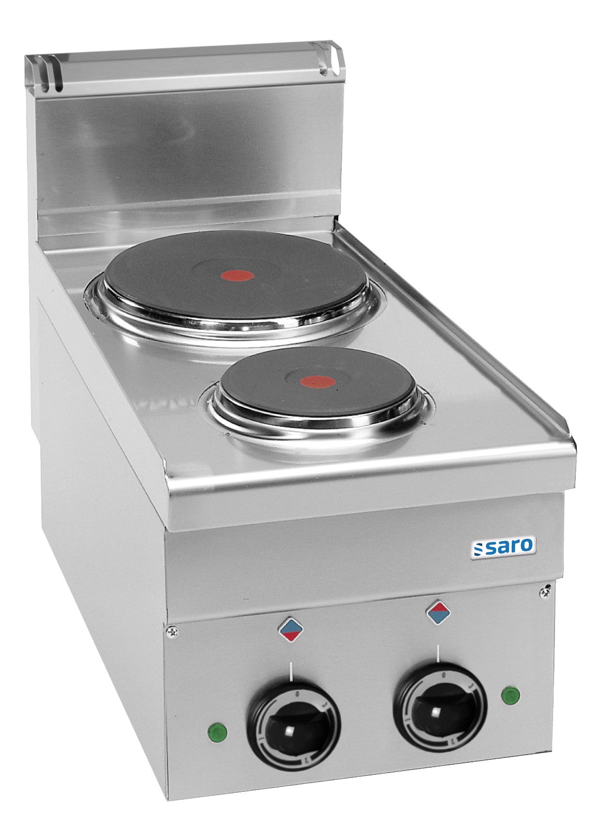 Cuisinière électrique E26 - 2 zones - 4,1 kW - Plaques fonte 600x400x800 mm Saro - Réchaud électrique professionnel CHR - matériel cuisine pro - Cuistéo