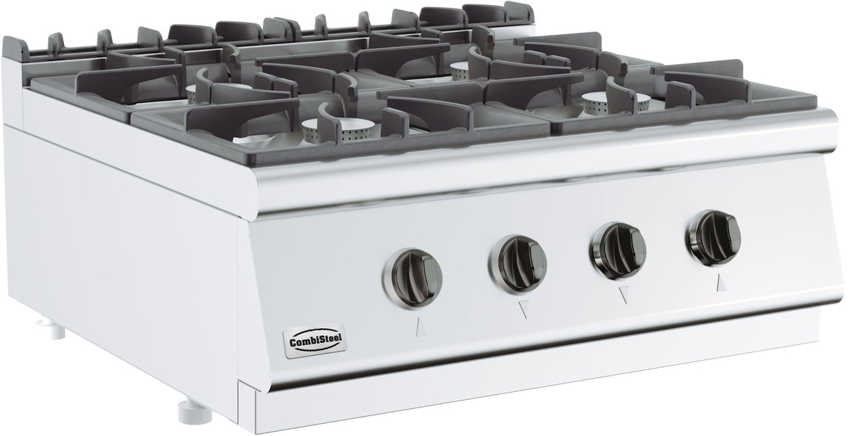 Cuisinière à gaz 4 bruleurs 800x700x597 mm 4 kW Combisteel - Réchaud gaz professionnel CHR - matériel cuisine pro - Cuistéo