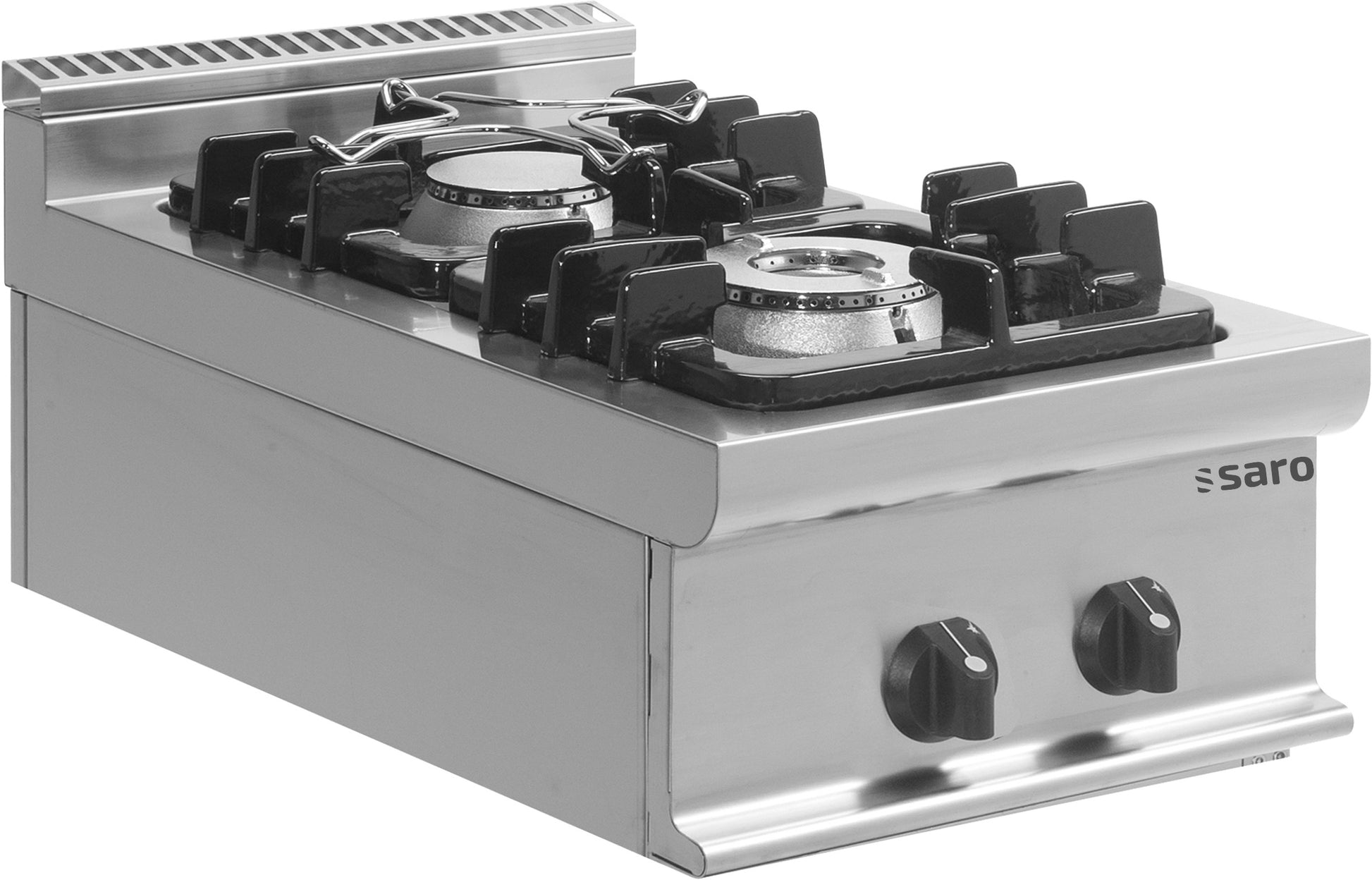 Cuisinière à gaz - 2 brûleurs - 12 kW - Table inox 330x380x650 mm Saro - Réchaud gaz professionnel CHR - matériel cuisine pro - Cuistéo
