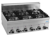 Cuisinière à gaz - 6 feux - 17,55 kW - Table - Allumage Piezo inox 330x380x650 mm Saro - Réchaud gaz professionnel CHR - matériel cuisine pro - Cuistéo