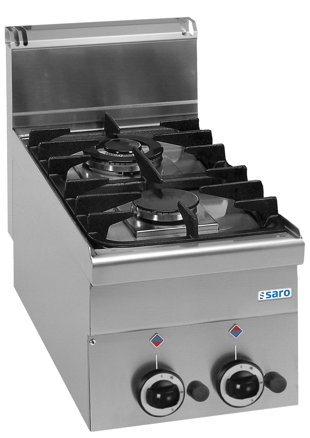 Cuisinière à gaz - 2 brûleurs - 5,85 kW - Table - Allumage Piezo inox 330x380x650 mm Saro - Réchaud gaz professionnel CHR - matériel cuisine pro - Cuistéo