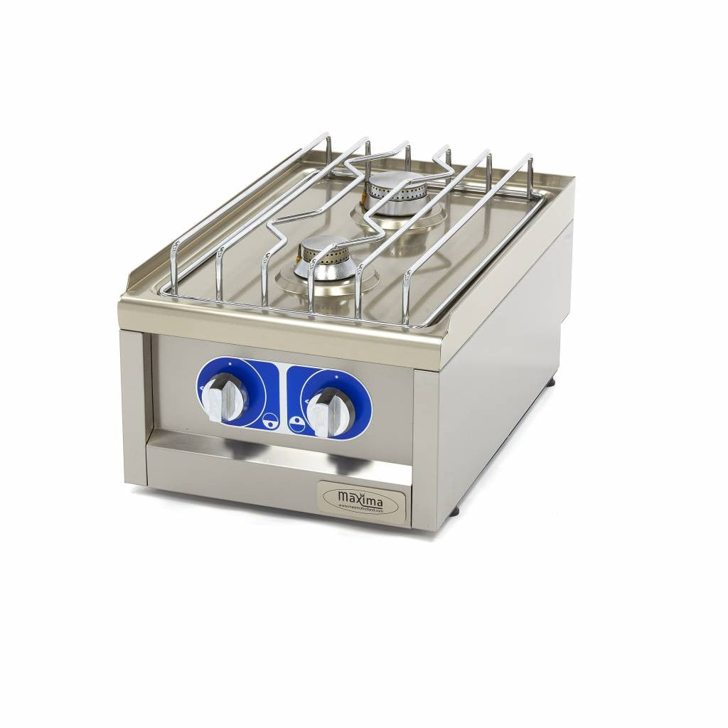 Cuisinière professionnelle - 2 brûleurs - Unité individuelle 700x400x597 mm 5 kW Maxima - Réchaud gaz professionnel CHR - matériel cuisine pro - Cuistéo