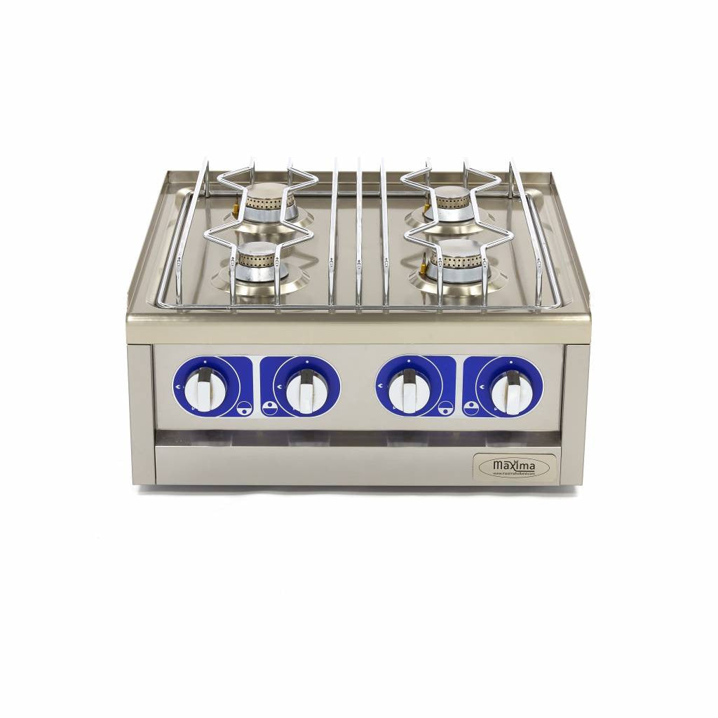 Cuisinière professionnelle - 4 brûleurs - Double unité 800x600x597 mm 2 kW Maxima - vue 5 - Réchaud gaz pro CHR - Cuistéo