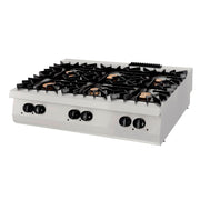 Cuisinière 6 brûleurs - Unité Triple - Profondeur de 90cm - Gaz 3 L 48.0 W Maxima - Réchaud gaz professionnel CHR - matériel cuisine pro - Cuistéo