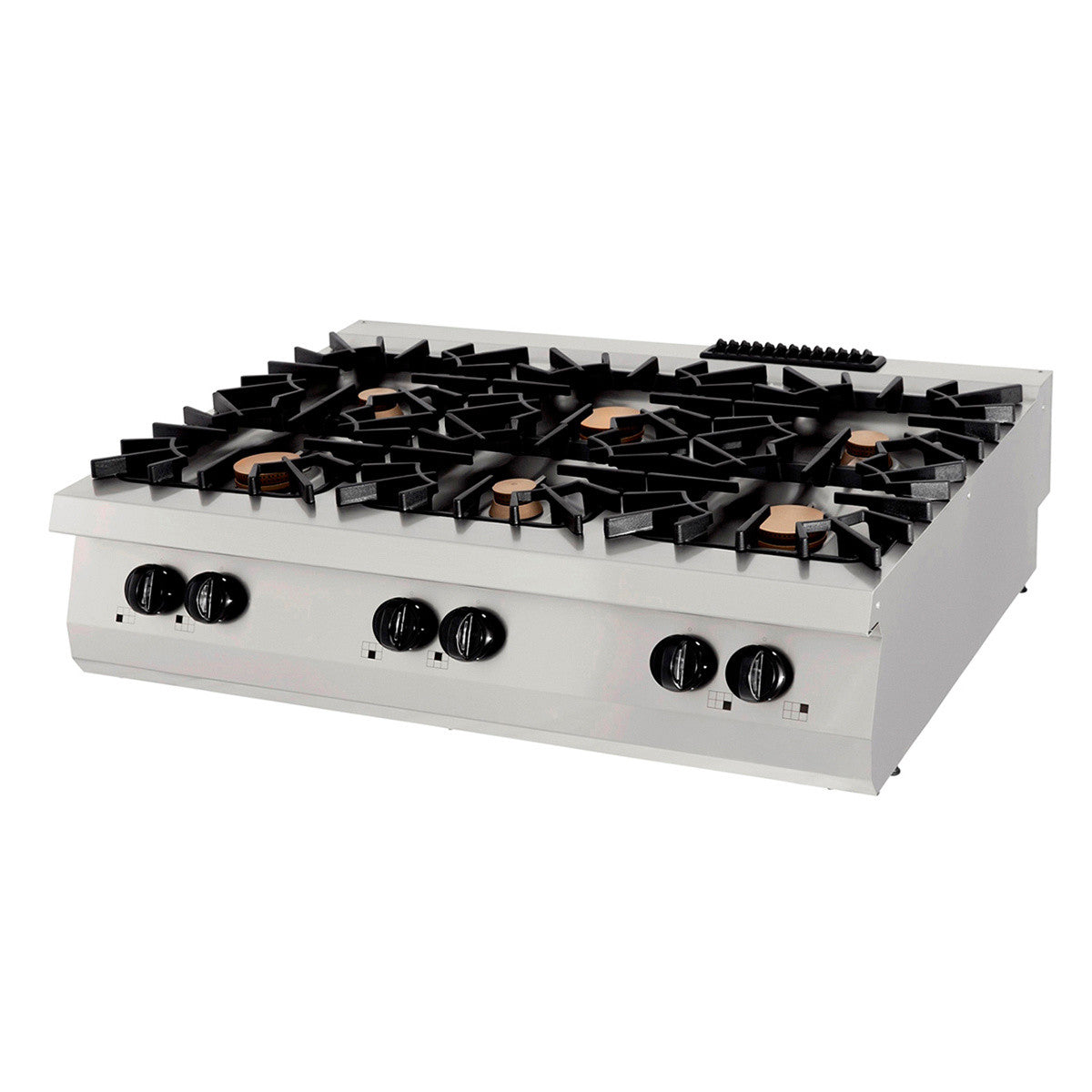 Cuisinière 6 brûleurs - Unité Triple - Profondeur de 90cm - Gaz 3 L 48.0 W Maxima - Réchaud gaz professionnel CHR - matériel cuisine pro - Cuistéo