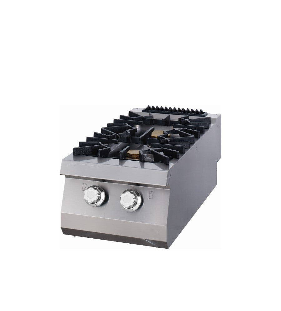 Cuisinière 2 brûleurs - Unité individuelle - 90 cm de profondeur - Gaz 6.0 L 6.0 kW Maxima - Réchaud gaz professionnel CHR - matériel cuisine pro - Cuistéo