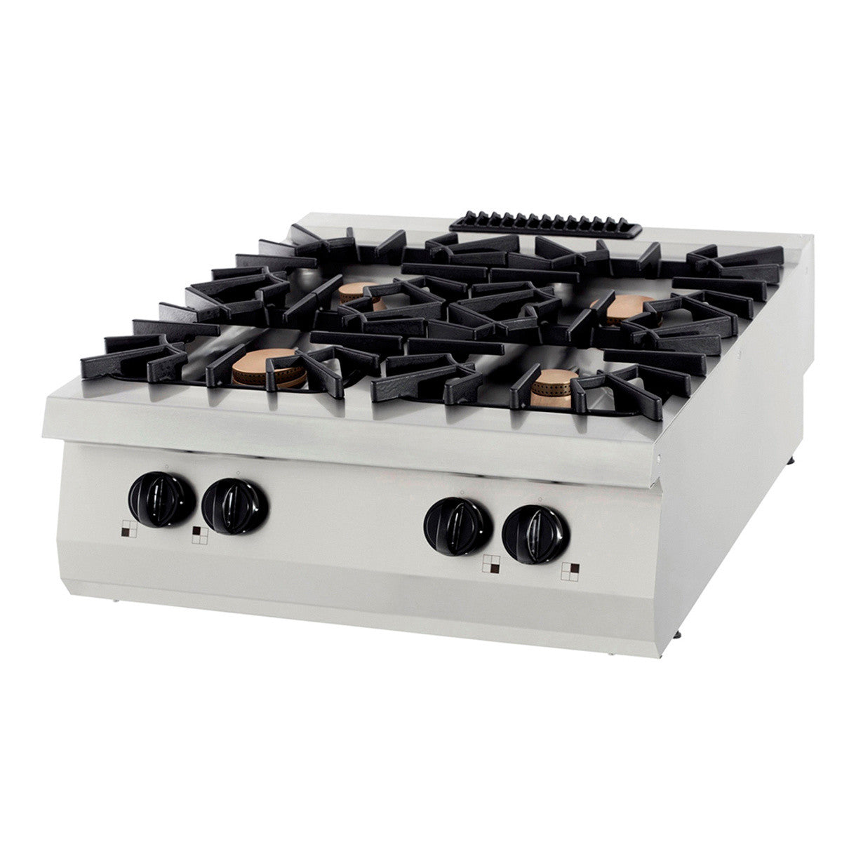Cuisinière 4 brûleurs - Double unité - Profondeur de 90 cm - 40 kW - Gaz Maxima - Réchaud gaz professionnel CHR - matériel cuisine pro - Cuistéo