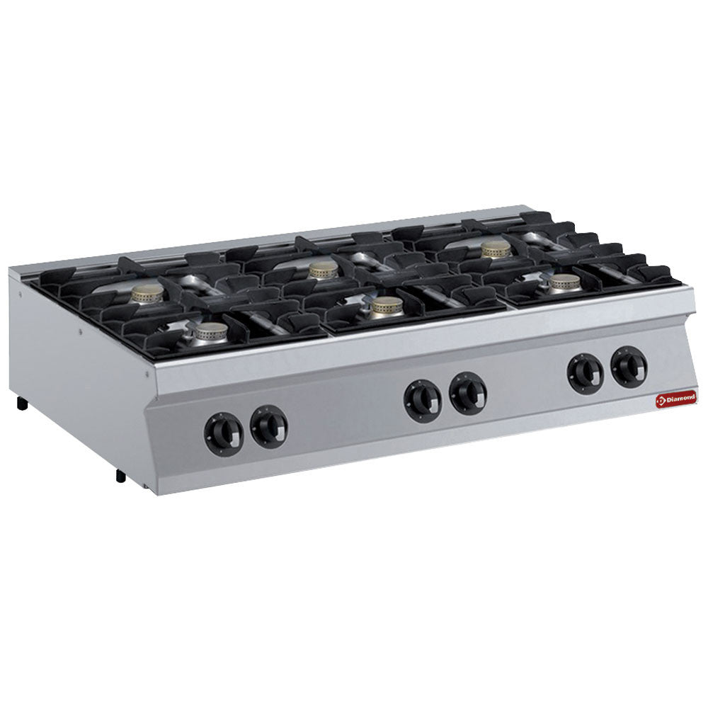 Cuisinière 6 feux gaz - Diamond